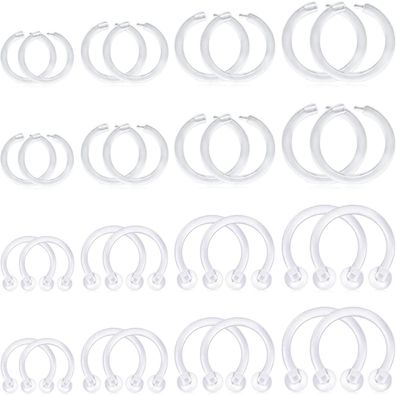 D. Bella 32tlg. Piercing Retainer Set 16G Bioflex Kunststoff für Helix, Septum