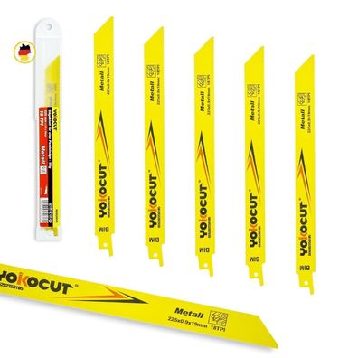 Yokocut Säbelsägeblätter 225mm Bi-Metall 18TPI für Metall, 5tlg