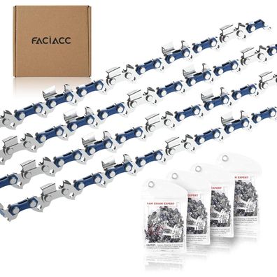 Faciacc Sägekette 35cm (14") 3/8"LP 52 TG 1,1mm - 4 Stück Profi Ersatzkette
