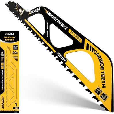 TOLESA Säbelsägeblatt Stein 300mm Hartmetall für Porenbeton, Ziegel