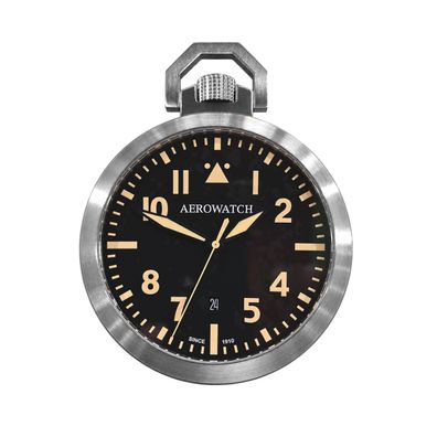 Aerowatch 42829 AA06 Taschenuhr Lépine Flieger, Datum, Saphir, 48mm