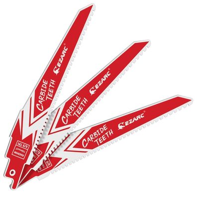 EZARC Hartmetall-Säbelsägeblätter 225mm 6/9 TPI für Holz, Metall, Kunststoff (3