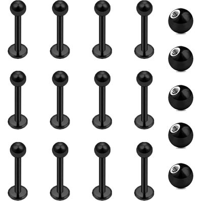 Gojewen 12er Lippenpiercing Stecker 1,2mm Chirurgenstahl Labret Helix Tragus
