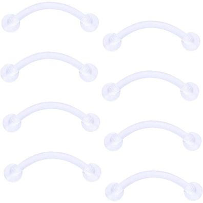 Gojewen 8er Kunststoff Curved Barbell Piercing für Lippe, Augenbrauen, Helix