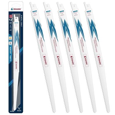 EZARC Säbelsägeblätter R1222DH für Holz Demolition 300mm 6TPI (5 Stück)