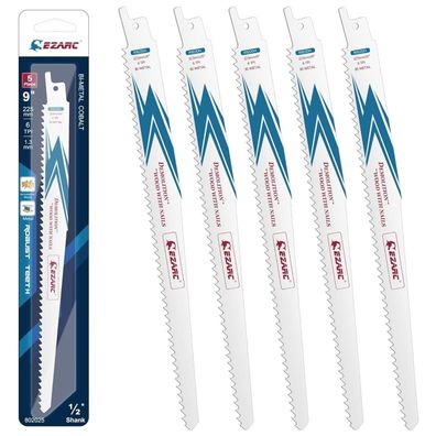 EZARC Säbelsägeblätter R922DH für Holz Demolition, 225mm, 6TPI, 5 Stück