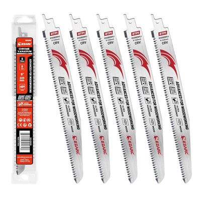 EZARC Säbelsägeblätter für Holzbearbeitung, 225 mm, 8 TPI, 5er-Set