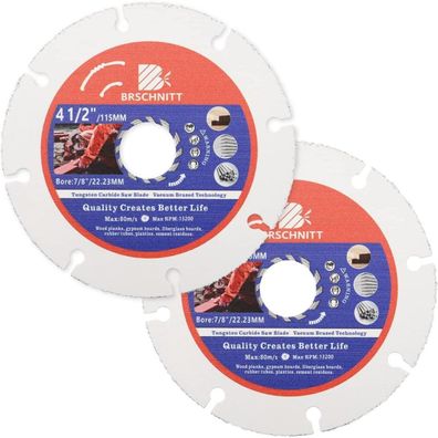 Brschnitt Multi Sägeblatt Trennscheibe 115mm - 2 Stück für Holz, Kunststoff