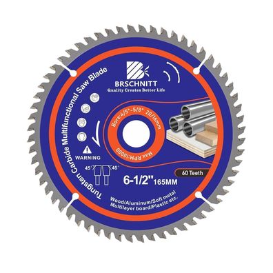 Brschnitt 165mm 60T Multi-Sägeblatt für Holz, Metall, Alu