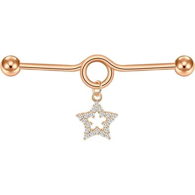 D. Bella Industrial Piercing Barbell Set mit Kette, Chirurgenstahl Knorpel