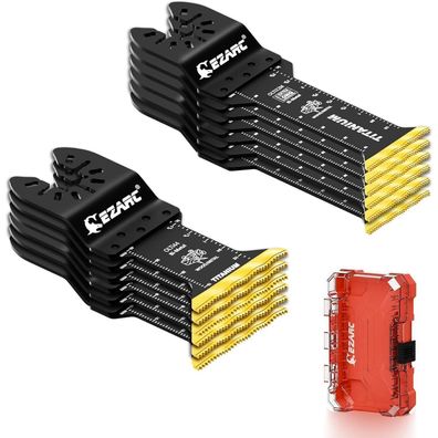 EZARC 12tlg Multitool Sägeblätter Titan, Standard & Extra lang-Set