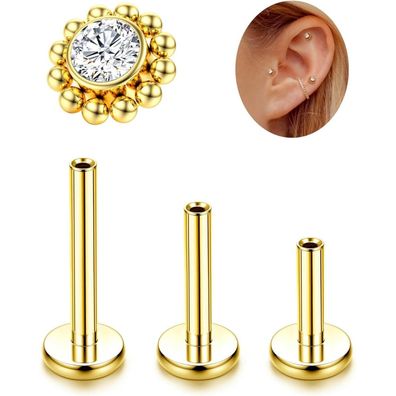 Adramata G23 Titan Helix Tragus Labret Lippenpiercing Medusa Innengewinde