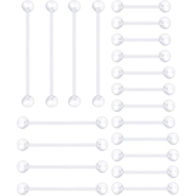 MODRSA 20er Klar Körperpiercing Set - Plastik Bauchnabelpiercing