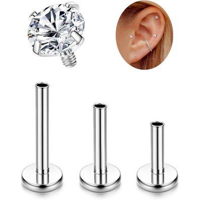 Adramata G23 Titan Labret Lippenpiercing Medusa Innengewinde Ohrstecker Conch