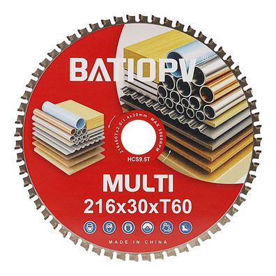 Batiopv Kreissägeblatt 216 x 30 mm für Holz & Metall, Aluminium - Kompatibel