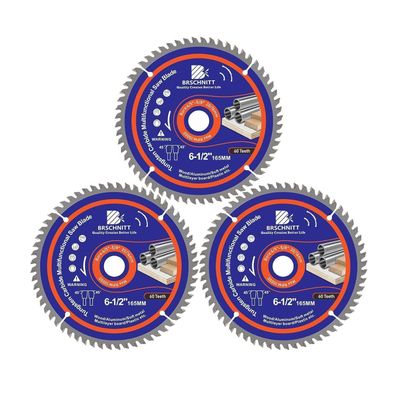 Brschnitt Multi Sägeblatt 165mm, 60T für Holz, Metall & Alu (3 Stück)