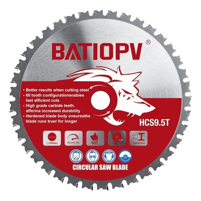 Batiopv Kreissägeblatt 216x30mm für Holz, Metall, Alu - Kompatibel mit Bosch