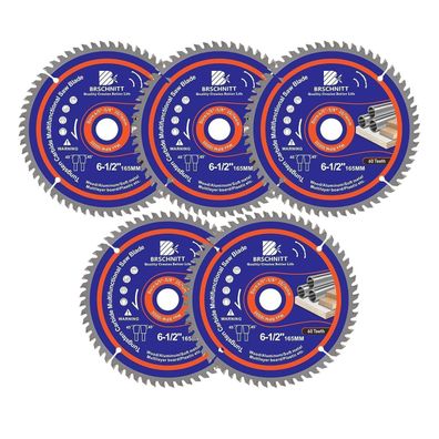 Brschnitt 165mm 60T Kreissägeblatt für Holz, Metall, Alu (5 Stück)