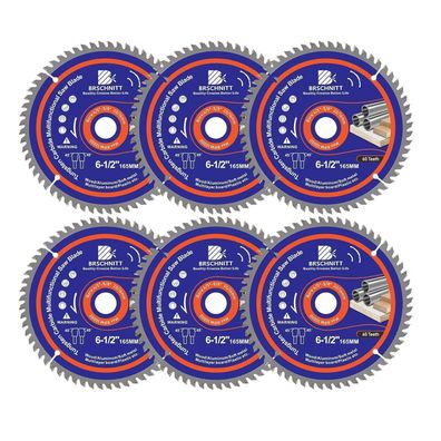 Brschnitt Multi Sägeblatt 165mm 60T für Holz, Metall, Alu (6 Stück)