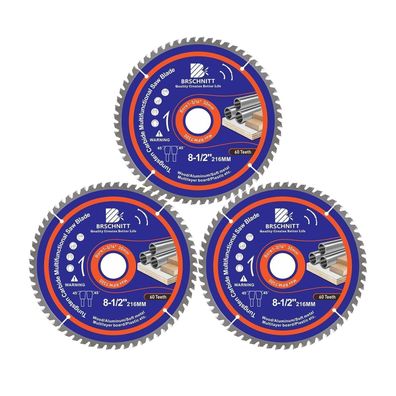 Brschnitt 216mm 60T Multi-Sägeblatt für Holz, Metall, Alu (3 Stück)