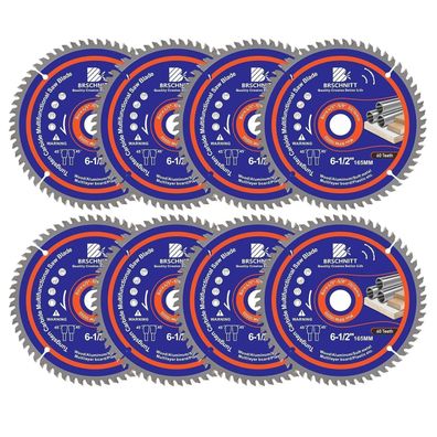 Brschnitt 165mm 60T Kreissägeblatt für Holz, Metall, Alu (8 Stück)