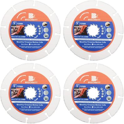 Brschnitt Multi Sägeblatt 125mm (4 Stk.) für Winkelschleifer - Holz