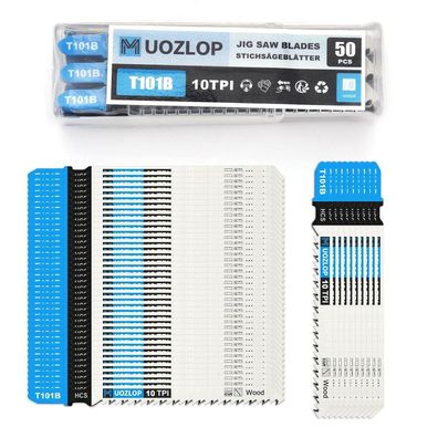 Muozlop 50tlg Stichsägeblatt Set T-Schaft Sägeblätter mit Koffer für Holz