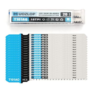 Muozlop 20tlg T101AO Stichsägeblätter Set mit Aufbewahrungskoffer für Holz