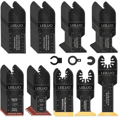 LEILUO 50tlg Multitool Zubehörset Oszillierende Sägeaufsätze für Holz, Nägel