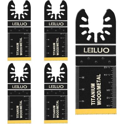LEILAO 5tlg Titan Multitool Sägeblätter für Holz, Kunststoff, Metall