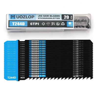 Muozlop 20tlg Stichsägeblatt-Set mit T-Schaft und Aufbewahrungskoffer für Holz
