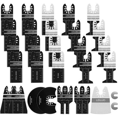 LEILUO 31tlg Multitool Sägeblätter Set für Holz, Kunststoff, Metall - Zubehör
