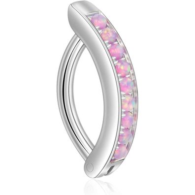 Candyfancy 14G Titan Bauchnabelpiercing Clicker Schwarz Lila Opal Zirkonia