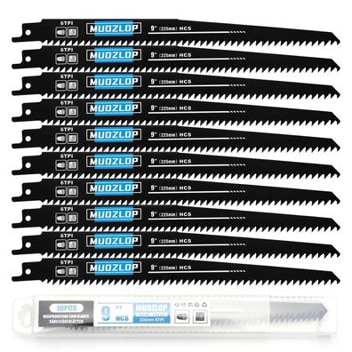 Muozlop 10er Pack 225mm Säbelsägeblätter Set, 6 TPI für Holz