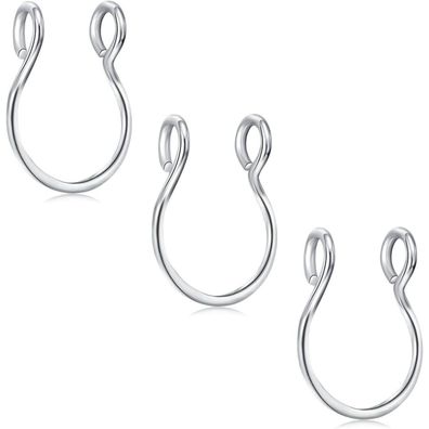 D. Bella 3Pcs Fake Nase Ringe aus Chirurgenstahl, Faux Lip Septum Nasenringe