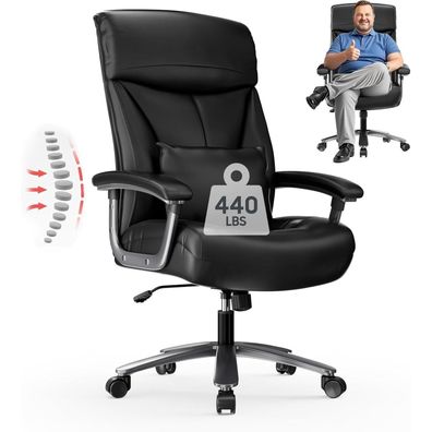 Asukale Ergonomischer Bürostuhl 200kg, Chefsessel, Schreibtischstuhl, XXL