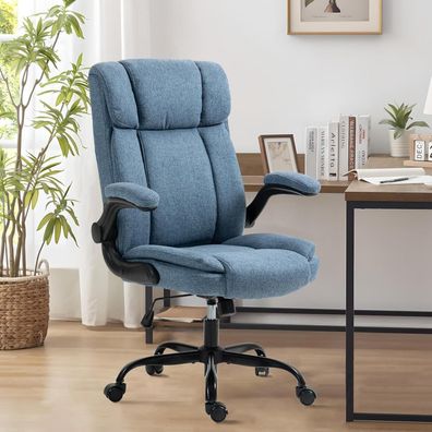 Liyurui Ergonomischer Bürostuhl, 150kg belastbar, Chefsessel aus Stoff mit