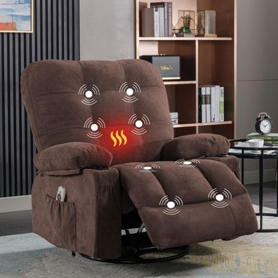 Bosmiller Oversize Relaxsessel mit Liegefunktion, Massage & Heizung, 360°