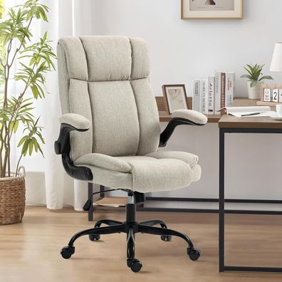 Liyurui Ergonomischer Bürostuhl mit 150kg Belastbarkeit, Stoffbezug und