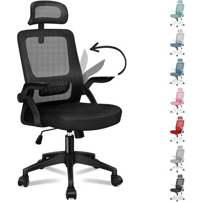 Alfordson Ergonomischer Bürostuhl | Individuell Einstellbar | 180 kg | Schwarz