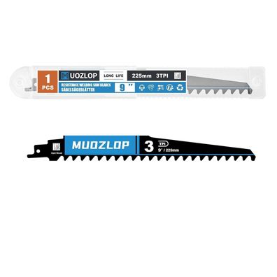 Muozlop Hartmetall Säbelsägeblatt 225 mm, 3 TPI - 1 Stück für Holz