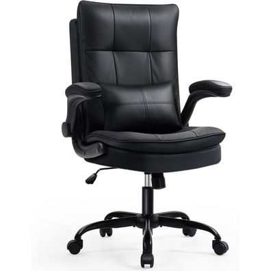 Asukale Ergonomischer Bürostuhl [TESTSIEGER] mit hoher Rückenlehne, Leder