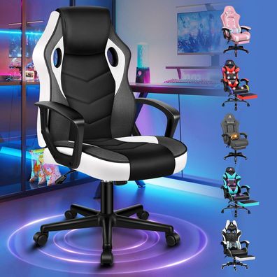 Alfordson Racing Schreibtischstuhl Weiß Mega Serie - Ergonomischer Bürostuhl