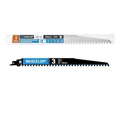 Muozlop Hartmetall Säbelsägeblatt 300mm 3 TPI für Holz, 1 Stück