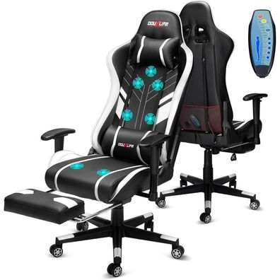 Douxlife Gaming Stuhl mit 7-Punkt Massage, Fußstütze, ergonomisch, 180KG
