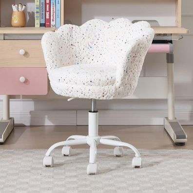 chairus Kinder Schreibtischstuhl höhenverstellbar aus Kunstfell, bequemer