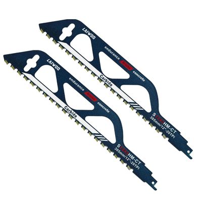LAIWOO 2 x Säbelsägeblätter Hartmetallstahl 305mm für Porenbeton, Beton