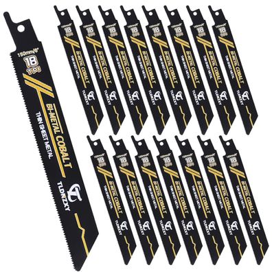 20tlg Säbelsägeblätter Metall Set 150mm 18TPI Bi-Metall mit Kobalt