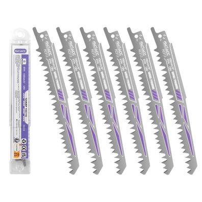 Faciacc Säbelsägeblätter Set 6 Stück, 150mm 6TPI für Holz