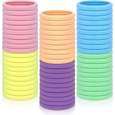 Sularpek 60er Pack Haargummis Damen Mädchen, 4 cm Baumwolle Zopfgummis Bunt